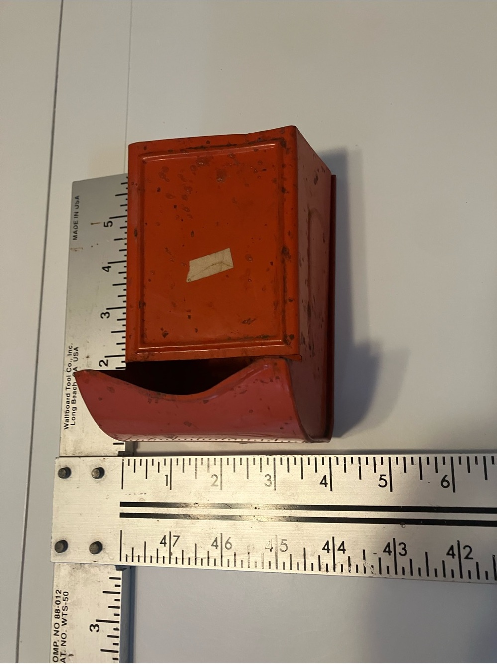 Vintage Small Red Metal Desk Drawer / Holder
